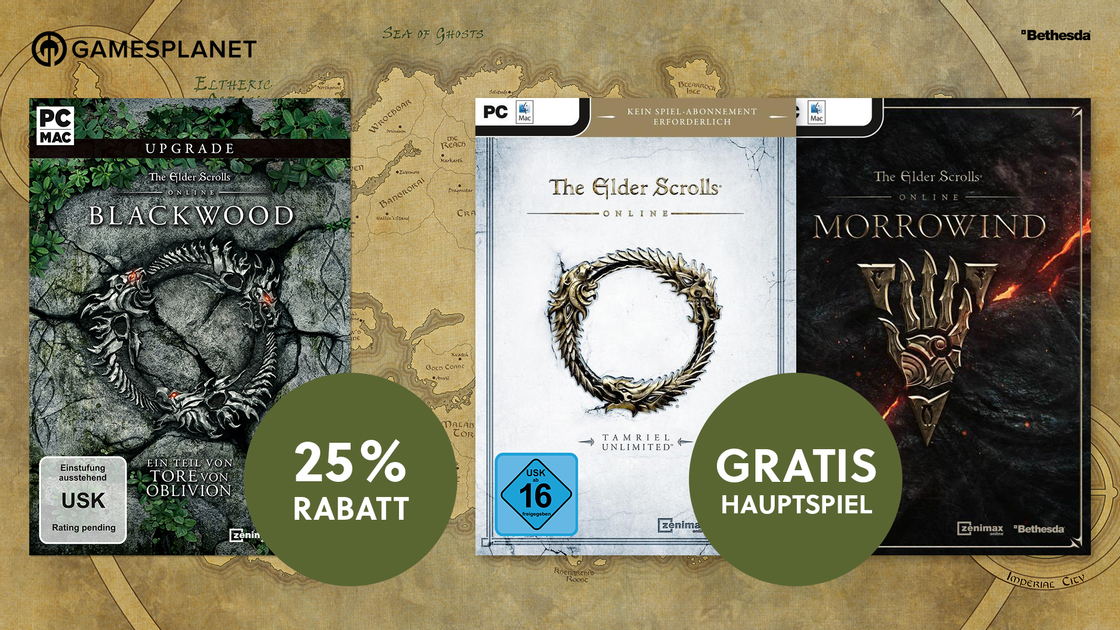 Gratis Hauptspiel und Morrowind DLC + 25% Rabatt auf Blackwood bei unserem Partner Gamesplanet.