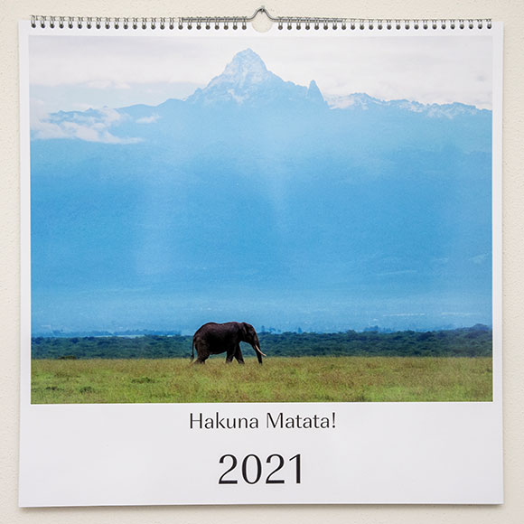 Kalender einer Keniareise 2020
