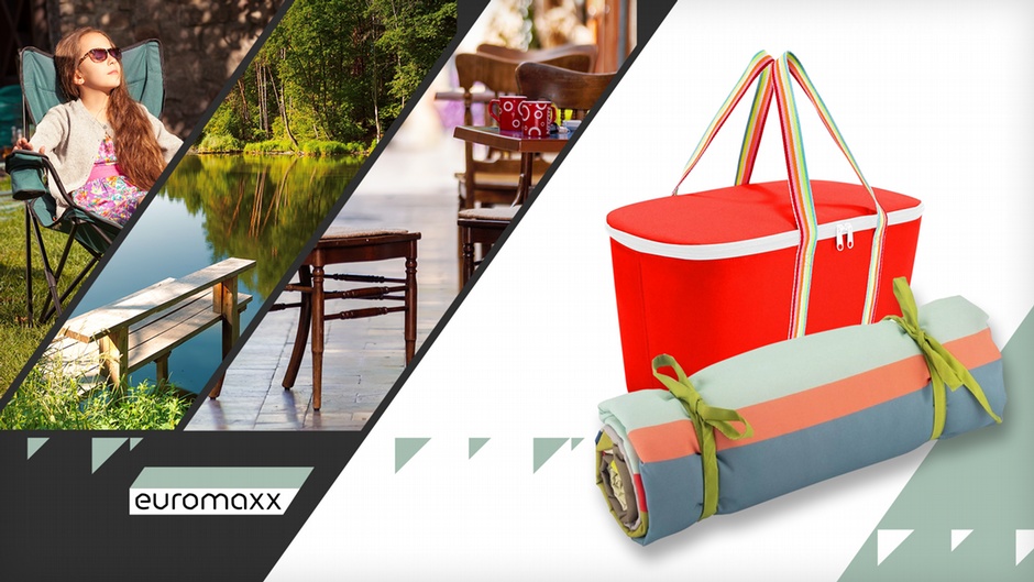 Eine Picknick-Coolerbag und -decke